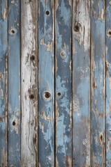  rustic, weathered wooden surface with a vertical layout. The wood panels are aligned side by side, displaying a distressed texture with peeling paint. 