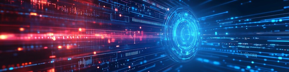 Abstract Digital Data Stream Visual Representation