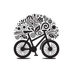 Fototapeta premium Black Color Bicycle silhouette design Vector Illustration, Solid White Background (6).eps