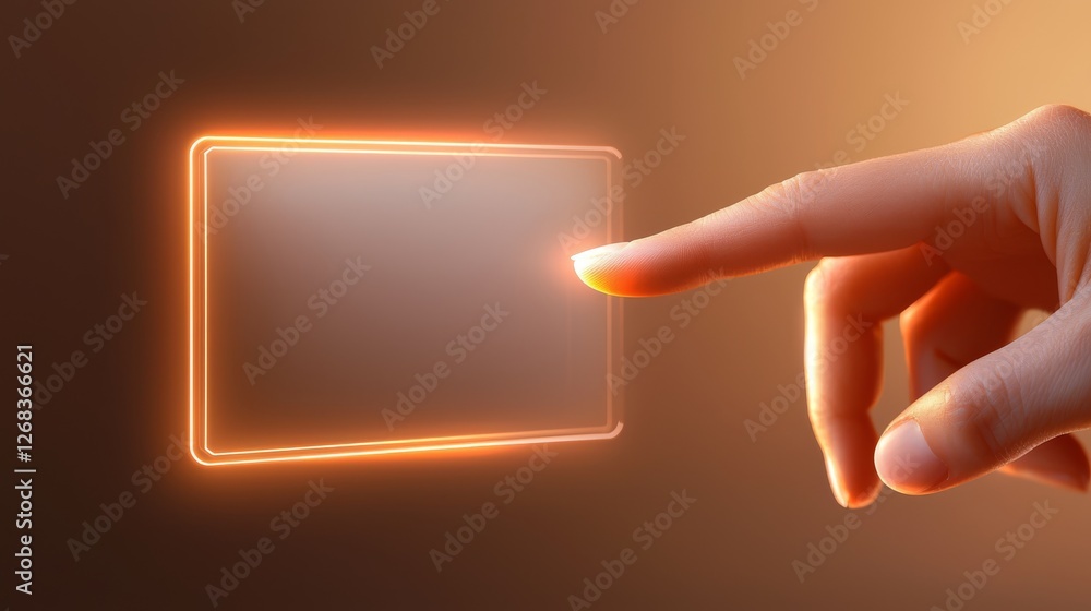 Poster hand touching wall button, access control, automation and smart technology integration