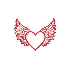 heart with wings Vector 