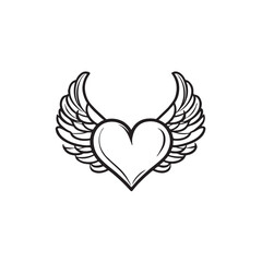 heart with wings Vector 