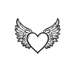 heart with wings Vector 