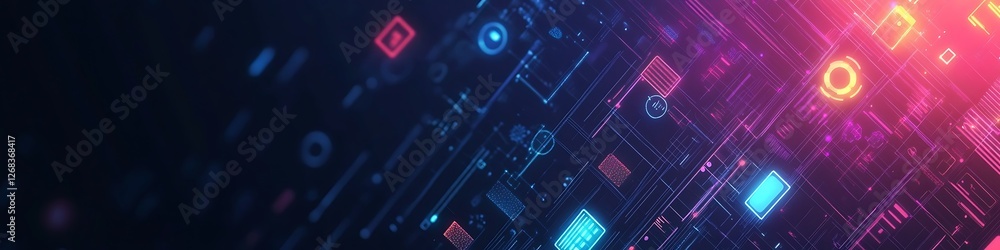 Poster abstract digital network interface design technology