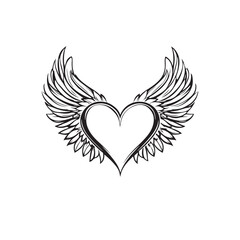 heart with wings Vector 