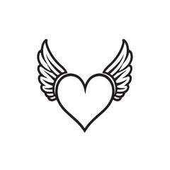 heart with wings Vector 