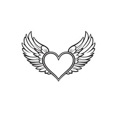 Fototapeta premium heart with wings Vector 