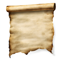 A scroll of paper with a few words written on it