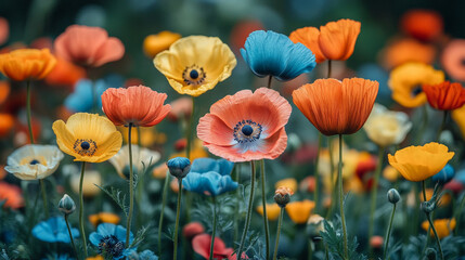 Close-up of a vibrant flower arrangement symbolizing harmony and diversity, set against a modern, bright-toned backdrop with empty space for text, reflecting balance amidst chaos