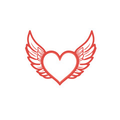 heart with wings Vector 