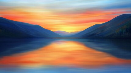 Digital painting of a colorful sunset over a tranquil lake with reflections of the sky --chaos 20 --ar 16:9 --quality 2 --v 6.1 Job ID: 8c2dc4a4-6373-4062-81ec-993b18651f91