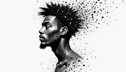 Modern Dot Portrait with Dispersing Effect Contemporary Art