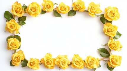 Beautiful Yellow Rose Frame for Celebrations and Special Occasions