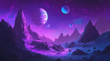 stunning purple cosmic landscape