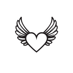 Naklejka premium heart with wings Vector 