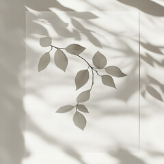 Minimalist Botanical Shadow Art with Gentle Tones