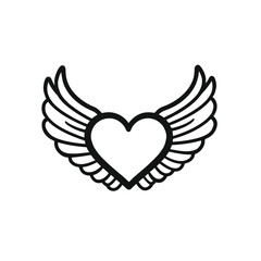 heart with wings Vector 