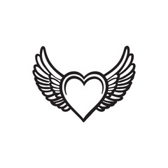 heart with wings Vector 