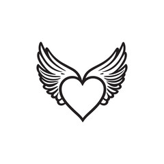 heart with wings Vector 