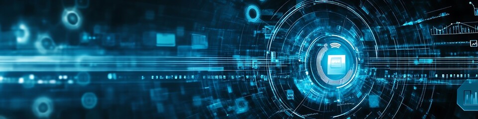 Obraz premium Abstract Digital Data Network System Visualization