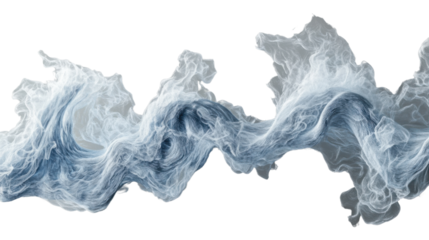 Abstract smoke effect waving on transparent background