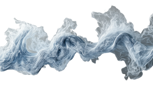 Abstract smoke effect waving on transparent background