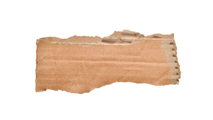 Torn piece of cardboard Paper with space for text. Torn cardboard isolated on white background....