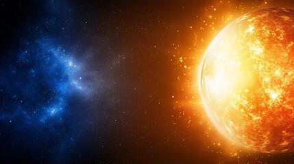 Fiery Planet Nebula Glow Cosmic Space Dust Cloud Celestial Body Universe Starfield Background