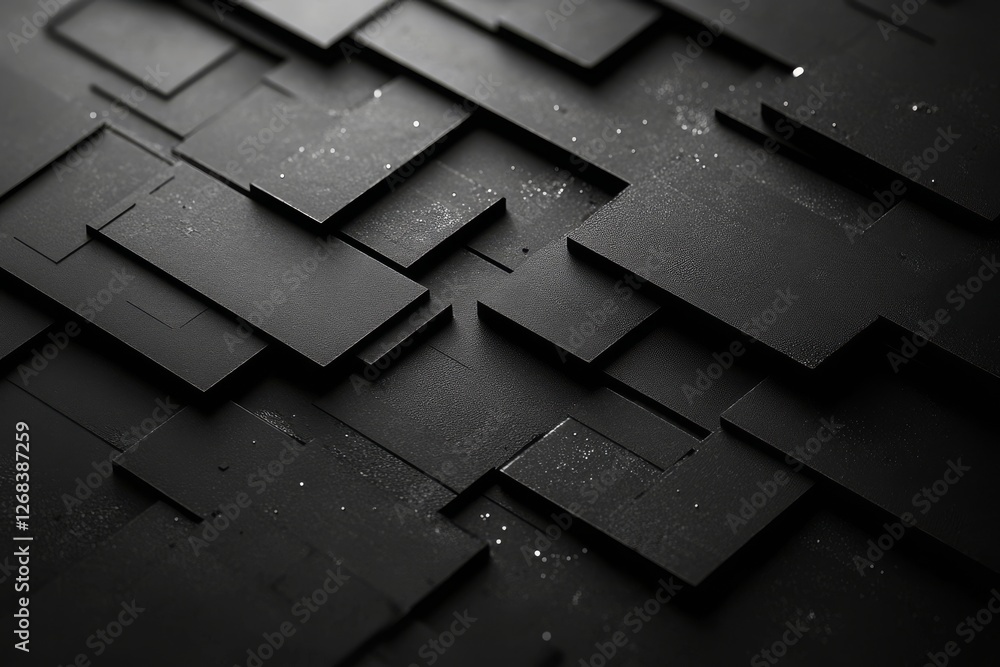 Poster abstract geometric black textured background with layered rectangular shapes. modern, industrial, an