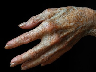 Fototapeta premium A close-up of an elderly hand showcasing skin texture and age.