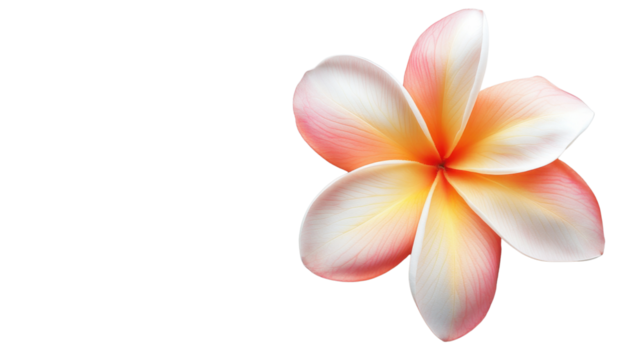 Beautiful tropical frangipani flower with transparent background