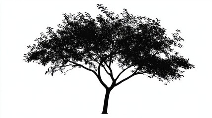 Fototapeta premium Silhouette of tree against white background