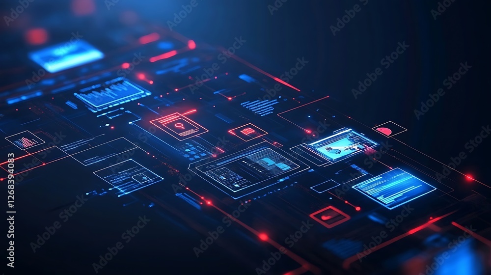 Aufkleber abstract futuristic technology interface displays data