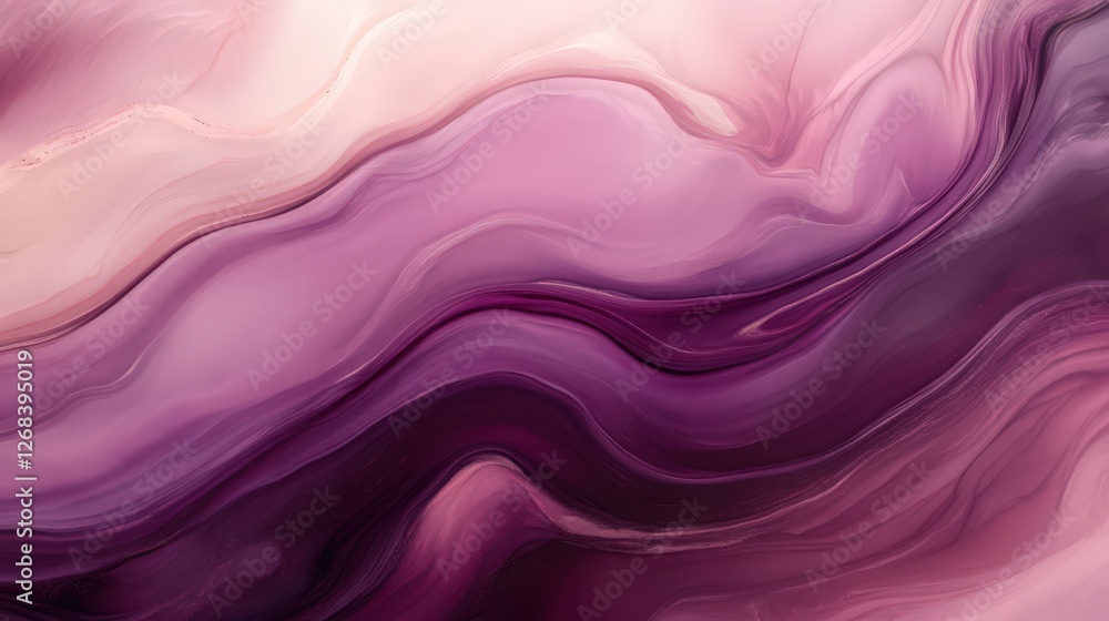 Aufkleber elegant purple waves: abstract texture with soft gradient and fluid design