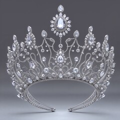 silver crown isolated on white