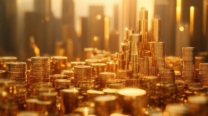 Money and investment strategy visualization with an economic budget chart rising in a golden business setting.