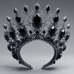 silver crown on black background
