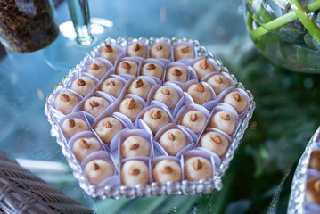 Doces, pratos, docinhos, festa, mesa, sobremesa