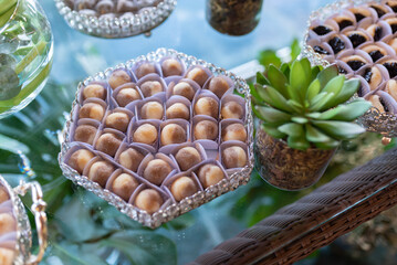 Doces, pratos, docinhos, festa, mesa, sobremesa