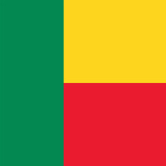 Flag of Benin. Benin square flag icon digital vector illustration