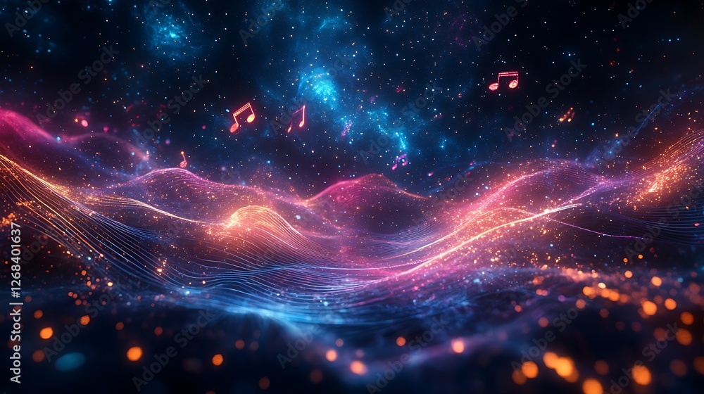 Poster A captivating digital music background image ideal for creative projects and multimedia use.