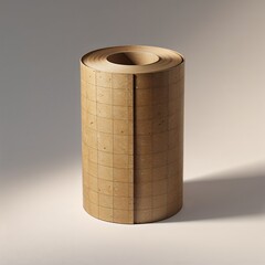 A Cylindrical Wooden Form with Subtle Grid Lines and a Partial Cutaway: Revealing Layers and Structure, This Object Hints at Craftsmanship and Design in a Simple Yet Intriguing Composition.






