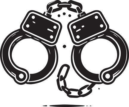 black handcuffs with chain clip art preview