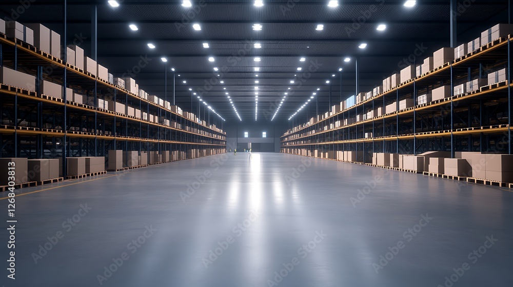 Fototapete a high-tech distribution center with an impressive tower structure, showcasing modern architecture a