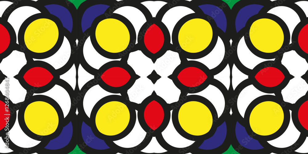 Poster set of geometric seamless patterns creating bold geometric designs for various purposes.