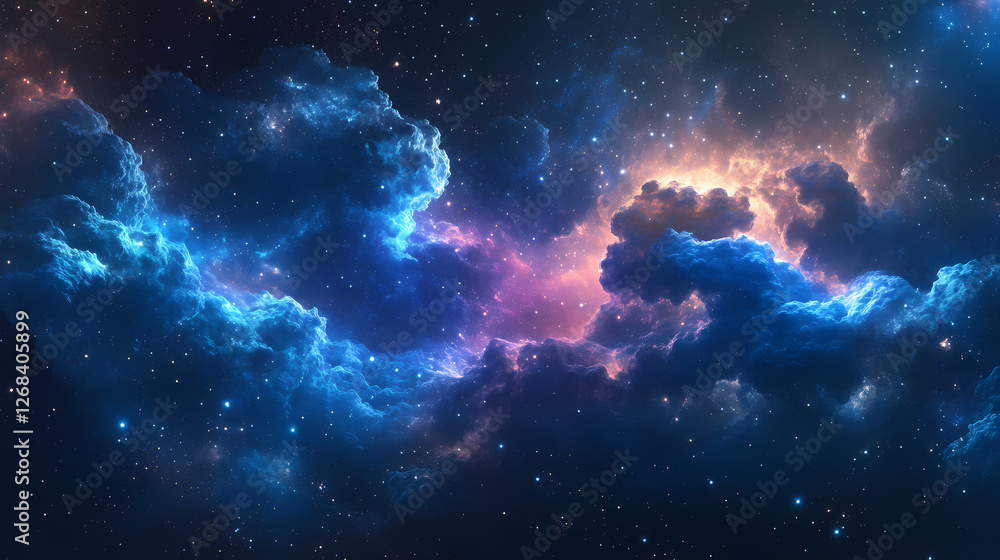 Wall mural cosmic tapestry: abstract background with unique and amazing outer space clouds. galactic mosaic ski