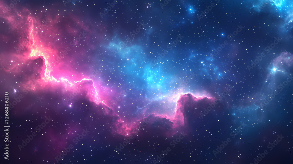 Canvas Prints enigmatic cosmos: abstract background with amazing space clouds and cosmic aura. galactic mosaic ski