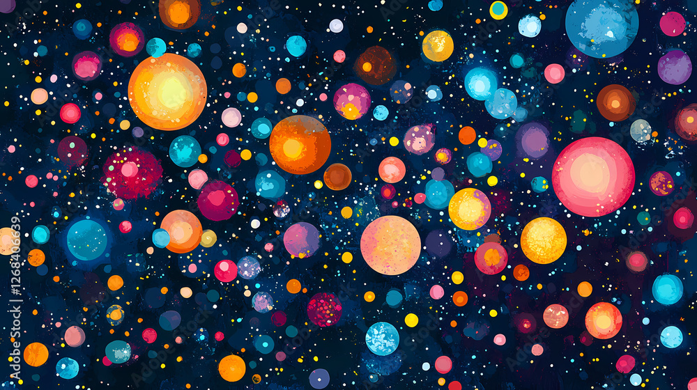 Canvas Prints galactic exploration of colorful planets in space digital artwork background cosmic environment deep