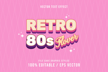 Text Effect Premium - Editable Retro Text effect template vector.
