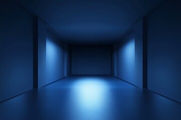 Empty room with blue light